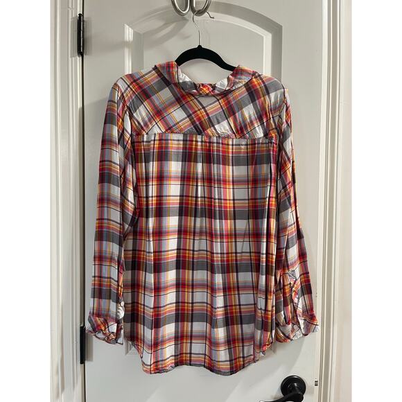 Torrid Lizzie Button-Up Shirt - Twill Multi Plaid NWT Plus Size 2X - Picture 4 of 5